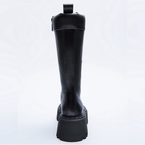 Zara lace leather boot and treaded sole - Picture 4 of 5